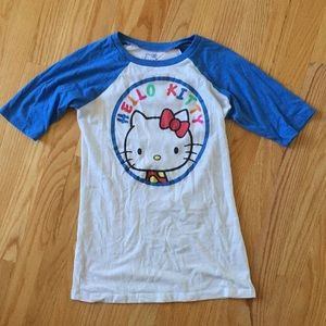 Hot Topic Hello Kitty 3/4 Sleeve Baseball Tee